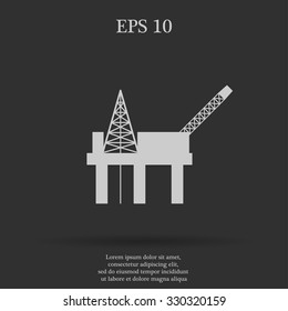 Oil platform icon. Flat design style eps 10