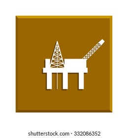 Oil platform icon. Flat design style eps 10