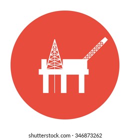 Oil platform icon. Flat design style eps 10