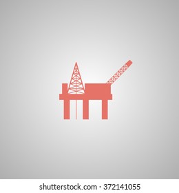 Oil platform icon. Flat design style eps 10