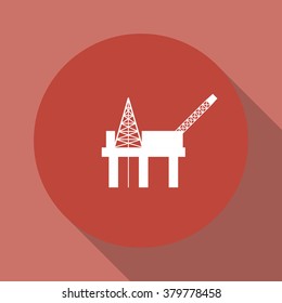 Oil platform icon. Flat design style eps 10
