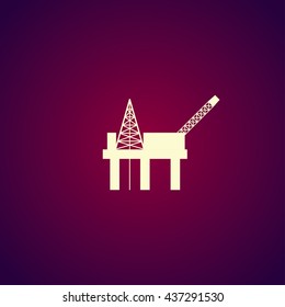 Oil platform icon. Flat design style eps 10