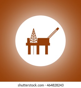 Oil platform icon. Flat design style eps 10
