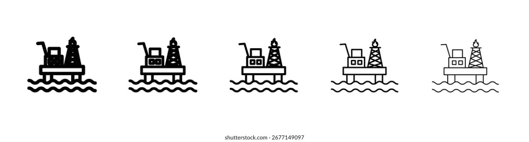 Öl-Plattform-Symbol, flache Illustration, Logo