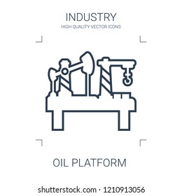 oil platform icon. high quality line oil platform icon on white background. from industry collection flat trendy vector oil platform symbol. use for web and mobile