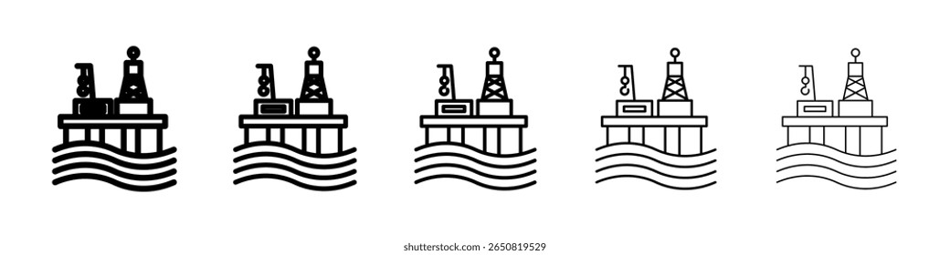 Vector aislado del icono de la plataforma del aceite en el sistema blanco del fondo