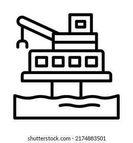 Icono de plataforma de aceite. Diseño De Estilo De Arte De Línea Aislado En Fondo Blanco