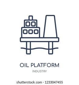 Oil platform icon. Oil platform linear symbol design from Industry collection. Simple outline element vector illustration on white background