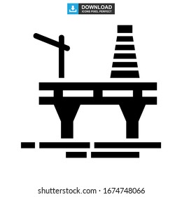 Ölplattform-Symbol oder Logo einzeln auf Zeichen Vektorillustration Illustration - hochwertige Vektorsymbole im schwarzen Stil