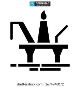Icono de plataforma de aceite o logotipo símbolo de signo aislado Ilustración vectorial de alta calidad estilo negro iconos vectoriales