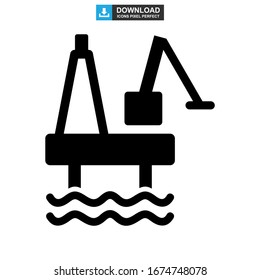 Icono de plataforma de aceite o logotipo símbolo de signo aislado Ilustración vectorial de alta calidad estilo negro iconos vectoriales