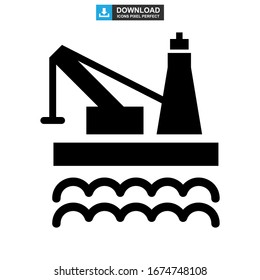 Ölplattform-Symbol oder Logo einzeln auf Zeichen Vektorillustration Illustration - hochwertige Vektorsymbole im schwarzen Stil