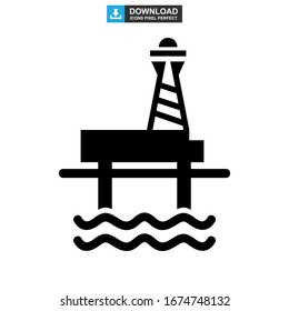 Icono de plataforma de aceite o logotipo símbolo de signo aislado Ilustración vectorial de alta calidad estilo negro iconos vectoriales
