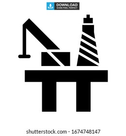 oil platform icon or logo isolated sign symbol vector illustration - high quality black style vector icons