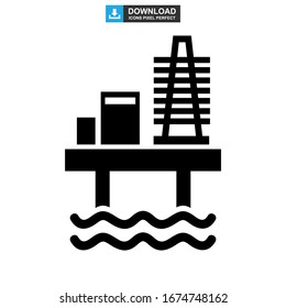 Icono de plataforma de aceite o logotipo símbolo de signo aislado Ilustración vectorial de alta calidad estilo negro iconos vectoriales