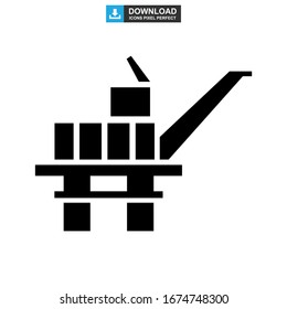 oil platform icon or logo isolated sign symbol vector illustration - high quality black style vector icons