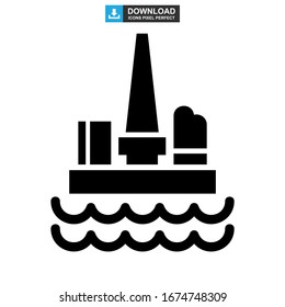 oil platform icon or logo isolated sign symbol vector illustration - high quality black style vector icons
