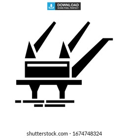 oil platform icon or logo isolated sign symbol vector illustration - high quality black style vector icons