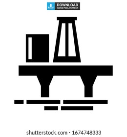 Icono de plataforma de aceite o logotipo símbolo de signo aislado Ilustración vectorial de alta calidad estilo negro iconos vectoriales