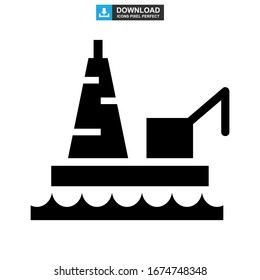 Icono de plataforma de aceite o logotipo símbolo de signo aislado Ilustración vectorial de alta calidad estilo negro iconos vectoriales
