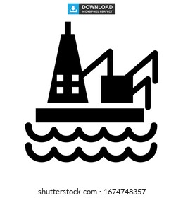 oil platform icon or logo isolated sign symbol vector illustration - high quality black style vector icons