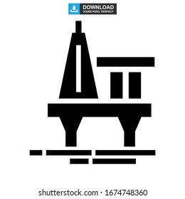 Icono de plataforma de aceite o logotipo símbolo de signo aislado Ilustración vectorial de alta calidad estilo negro iconos vectoriales