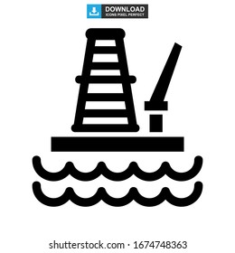 oil platform icon or logo isolated sign symbol vector illustration - high quality black style vector icons