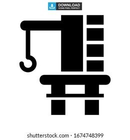 oil platform icon or logo isolated sign symbol vector illustration - high quality black style vector icons