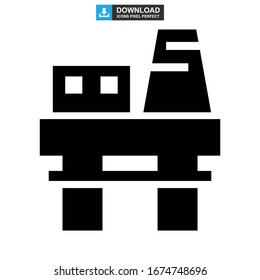 oil platform icon or logo isolated sign symbol vector illustration - high quality black style vector icons