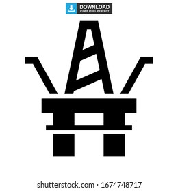 oil platform icon or logo isolated sign symbol vector illustration - high quality black style vector icons