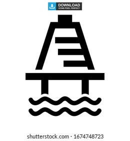 Icono de plataforma de aceite o logotipo símbolo de signo aislado Ilustración vectorial de alta calidad estilo negro iconos vectoriales