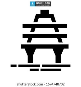 Icono de plataforma de aceite o logotipo símbolo de signo aislado Ilustración vectorial de alta calidad estilo negro iconos vectoriales