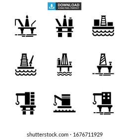 oil platform icon or logo isolated sign symbol vector illustration - Collection of high quality black style vector icons
