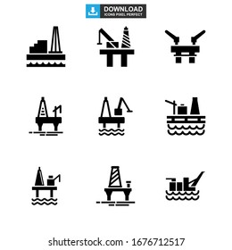 oil platform icon or logo isolated sign symbol vector illustration - Collection of high quality black style vector icons
