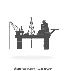 Oil Platform Icon or Logo Vector Illustration