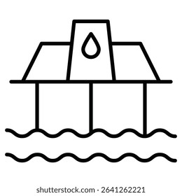 Oil platform icon simple flat icon vector symbol