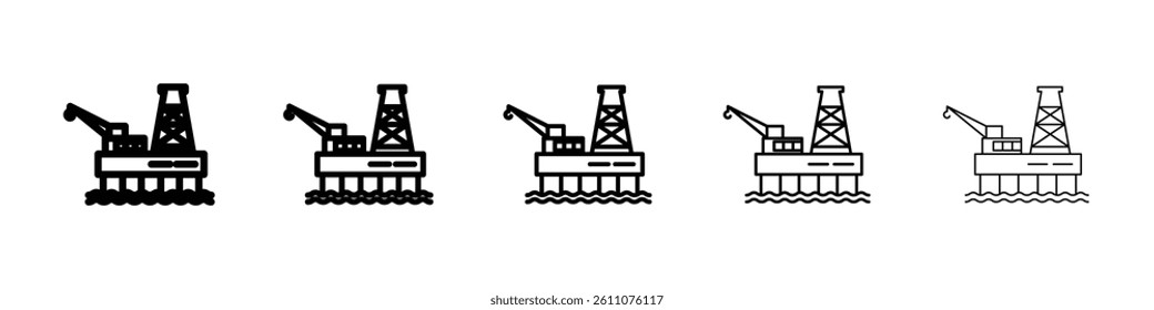 Oil platform icon Symbol mark in Outline style