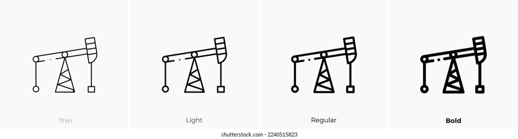 oil platform icon. Thin, Light Regular And Bold style design isolated on white background