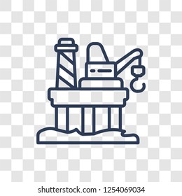 Oil platform icon. Trendy linear Oil platform logo concept on transparent background from Industry collection