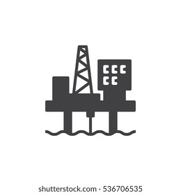 Oil platform icon vector, filled flat sign, solid pictogram isolated on white. Symbol, logo illustration