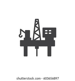 Oil platform icon vector, filled flat sign, solid pictogram isolated on white. Symbol, logo illustration. Pixel perfect