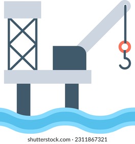 Oil Platform icon vector image. Suitable for mobile application web application and print media.