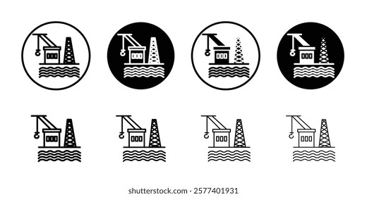 Oil platform icon Vector logo set flat