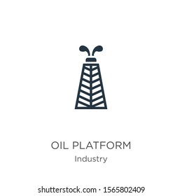 Oil platform icon vector. Trendy flat oil platform icon from industry collection isolated on white background. Vector illustration can be used for web and mobile graphic design, logo, eps10