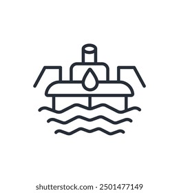 oil platform icon. vector.Editable stroke.linear style sign for use web design,logo.Symbol illustration.