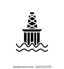 Diseño web del icono de la plataforma petrolífera en Vector