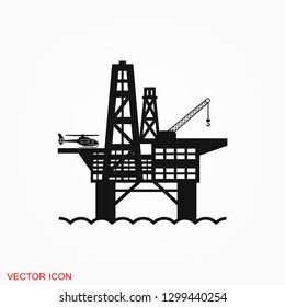 Oil platform iconfuel production logo, illustration, vector sign symbol for design