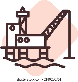 Oil platform, illustration, vector on a white background.
