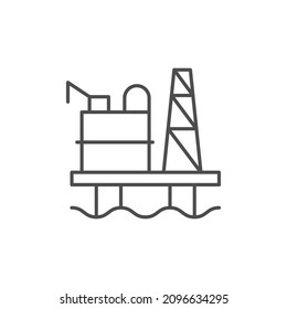 Oil platform line outline icon