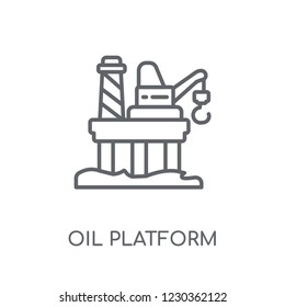 Oil platform linear icon. Modern outline Oil platform logo concept on white background from Industry collection. Suitable for use on web apps, mobile apps and print media.